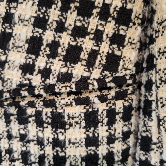 ANN TAYLOR TWEED Yellow Black and White Plaid Women's Blazer Sz 10 - Picture 14 of 15